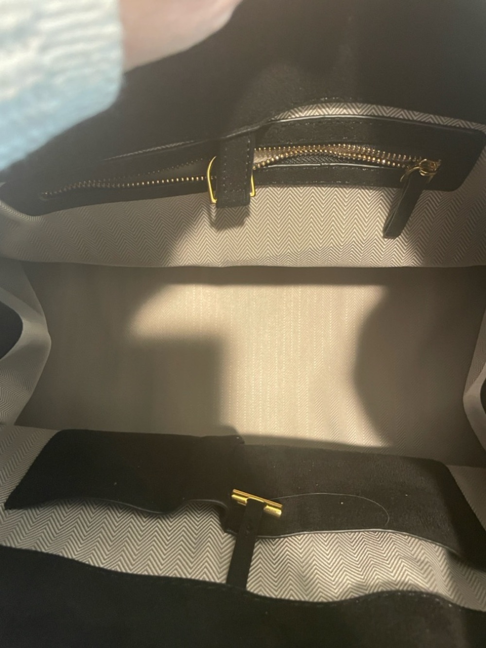 The Row Margaux Black Suede Satchel with Gold Hardware New - Picture 3 of 16